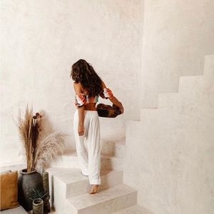 Wild Rose Flow White Geanie Pants